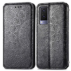 Coque Portefeuille Motif Fantaisie Livre Cuir Etui Clapet S01D pour Vivo V21e 5G Noir