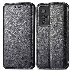 Coque Portefeuille Motif Fantaisie Livre Cuir Etui Clapet S01D pour Vivo X70t Noir