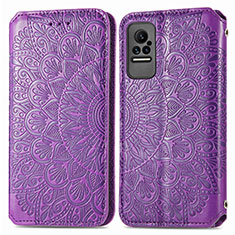 Coque Portefeuille Motif Fantaisie Livre Cuir Etui Clapet S01D pour Xiaomi Civi 5G Violet