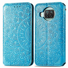 Coque Portefeuille Motif Fantaisie Livre Cuir Etui Clapet S01D pour Xiaomi Mi 10i 5G Bleu