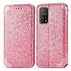 Coque Portefeuille Motif Fantaisie Livre Cuir Etui Clapet S01D pour Xiaomi Mi 10T Pro 5G Or Rose