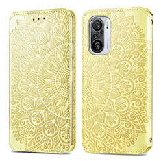 Coque Portefeuille Motif Fantaisie Livre Cuir Etui Clapet S01D pour Xiaomi Mi 11i 5G Or