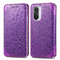 Coque Portefeuille Motif Fantaisie Livre Cuir Etui Clapet S01D pour Xiaomi Mi 11i 5G Violet