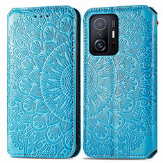 Coque Portefeuille Motif Fantaisie Livre Cuir Etui Clapet S01D pour Xiaomi Mi 11T 5G Bleu