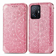 Coque Portefeuille Motif Fantaisie Livre Cuir Etui Clapet S01D pour Xiaomi Mi 11T 5G Or Rose