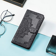 Coque Portefeuille Motif Fantaisie Livre Cuir Etui Clapet S01D pour Xiaomi Poco C55 Noir