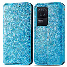 Coque Portefeuille Motif Fantaisie Livre Cuir Etui Clapet S01D pour Xiaomi Poco F4 5G Bleu