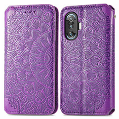 Coque Portefeuille Motif Fantaisie Livre Cuir Etui Clapet S01D pour Xiaomi Poco F4 GT 5G Violet