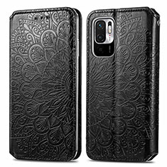 Coque Portefeuille Motif Fantaisie Livre Cuir Etui Clapet S01D pour Xiaomi POCO M3 Pro 5G Noir