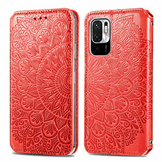 Coque Portefeuille Motif Fantaisie Livre Cuir Etui Clapet S01D pour Xiaomi POCO M3 Pro 5G Rouge