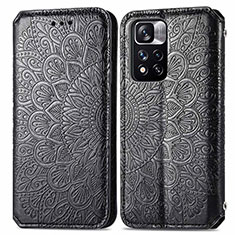 Coque Portefeuille Motif Fantaisie Livre Cuir Etui Clapet S01D pour Xiaomi Poco X4 NFC Noir