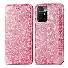 Coque Portefeuille Motif Fantaisie Livre Cuir Etui Clapet S01D pour Xiaomi Redmi 10 (2022) Or Rose