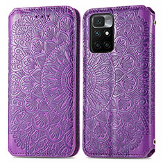 Coque Portefeuille Motif Fantaisie Livre Cuir Etui Clapet S01D pour Xiaomi Redmi 10 (2022) Violet