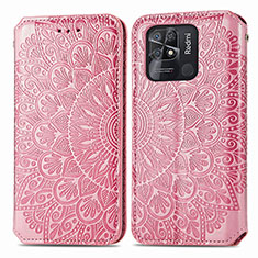 Coque Portefeuille Motif Fantaisie Livre Cuir Etui Clapet S01D pour Xiaomi Redmi 10C 4G Or Rose