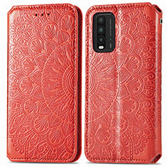 Coque Portefeuille Motif Fantaisie Livre Cuir Etui Clapet S01D pour Xiaomi Redmi 9T 4G Rouge