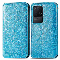 Coque Portefeuille Motif Fantaisie Livre Cuir Etui Clapet S01D pour Xiaomi Redmi K50 5G Bleu