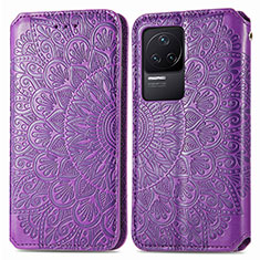 Coque Portefeuille Motif Fantaisie Livre Cuir Etui Clapet S01D pour Xiaomi Redmi K50 5G Violet