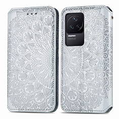 Coque Portefeuille Motif Fantaisie Livre Cuir Etui Clapet S01D pour Xiaomi Redmi K50 Pro 5G Argent