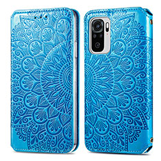 Coque Portefeuille Motif Fantaisie Livre Cuir Etui Clapet S01D pour Xiaomi Redmi Note 10 4G Bleu