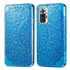 Coque Portefeuille Motif Fantaisie Livre Cuir Etui Clapet S01D pour Xiaomi Redmi Note 10 Pro 4G Bleu