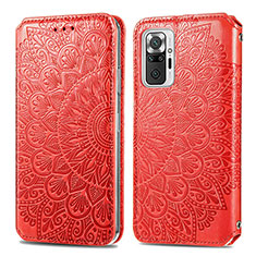 Coque Portefeuille Motif Fantaisie Livre Cuir Etui Clapet S01D pour Xiaomi Redmi Note 10 Pro 4G Rouge