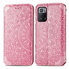 Coque Portefeuille Motif Fantaisie Livre Cuir Etui Clapet S01D pour Xiaomi Redmi Note 10 Pro 5G Or Rose