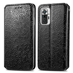 Coque Portefeuille Motif Fantaisie Livre Cuir Etui Clapet S01D pour Xiaomi Redmi Note 10 Pro Max Noir