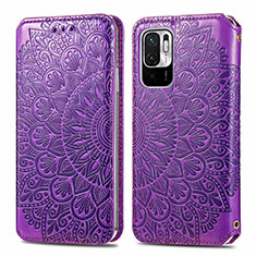 Coque Portefeuille Motif Fantaisie Livre Cuir Etui Clapet S01D pour Xiaomi Redmi Note 10T 5G Violet