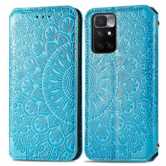 Coque Portefeuille Motif Fantaisie Livre Cuir Etui Clapet S01D pour Xiaomi Redmi Note 11 4G (2021) Bleu