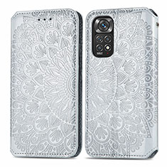 Coque Portefeuille Motif Fantaisie Livre Cuir Etui Clapet S01D pour Xiaomi Redmi Note 11 4G (2022) Argent