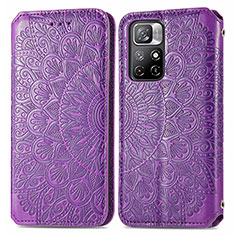 Coque Portefeuille Motif Fantaisie Livre Cuir Etui Clapet S01D pour Xiaomi Redmi Note 11 5G Violet