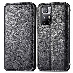 Coque Portefeuille Motif Fantaisie Livre Cuir Etui Clapet S01D pour Xiaomi Redmi Note 11S 5G Noir