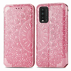 Coque Portefeuille Motif Fantaisie Livre Cuir Etui Clapet S01D pour Xiaomi Redmi Note 9 4G Or Rose