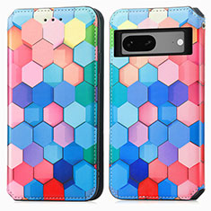 Coque Portefeuille Motif Fantaisie Livre Cuir Etui Clapet S02D pour Google Pixel 7 5G Colorful