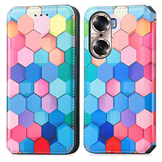 Coque Portefeuille Motif Fantaisie Livre Cuir Etui Clapet S02D pour Huawei Honor 60 Pro 5G Colorful