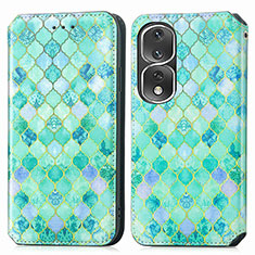 Coque Portefeuille Motif Fantaisie Livre Cuir Etui Clapet S02D pour Huawei Honor 80 Pro Flat 5G Vert