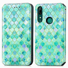 Coque Portefeuille Motif Fantaisie Livre Cuir Etui Clapet S02D pour Huawei Honor 9X Vert