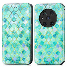 Coque Portefeuille Motif Fantaisie Livre Cuir Etui Clapet S02D pour Huawei Honor Magic3 5G Vert