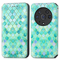 Coque Portefeuille Motif Fantaisie Livre Cuir Etui Clapet S02D pour Huawei Honor Magic3 Pro 5G Vert