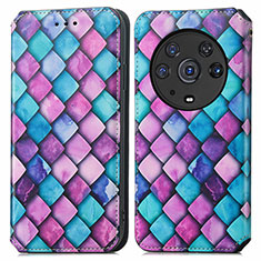 Coque Portefeuille Motif Fantaisie Livre Cuir Etui Clapet S02D pour Huawei Honor Magic3 Pro 5G Violet