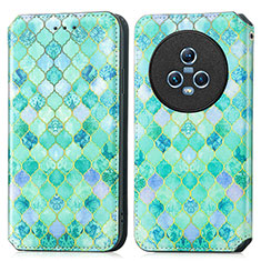 Coque Portefeuille Motif Fantaisie Livre Cuir Etui Clapet S02D pour Huawei Honor Magic5 5G Vert