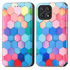 Coque Portefeuille Motif Fantaisie Livre Cuir Etui Clapet S02D pour Huawei Honor X30i Colorful