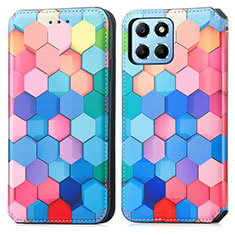 Coque Portefeuille Motif Fantaisie Livre Cuir Etui Clapet S02D pour Huawei Honor X6 5G Colorful