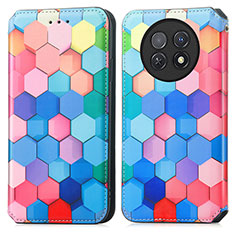 Coque Portefeuille Motif Fantaisie Livre Cuir Etui Clapet S02D pour Huawei Nova Y91 Colorful