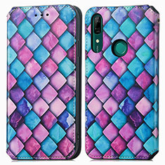 Coque Portefeuille Motif Fantaisie Livre Cuir Etui Clapet S02D pour Huawei Y9 Prime (2019) Violet