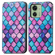 Coque Portefeuille Motif Fantaisie Livre Cuir Etui Clapet S02D pour Motorola Moto Edge (2023) 5G Violet