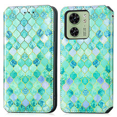 Coque Portefeuille Motif Fantaisie Livre Cuir Etui Clapet S02D pour Motorola Moto Edge 40 5G Vert