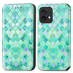 Coque Portefeuille Motif Fantaisie Livre Cuir Etui Clapet S02D pour Motorola Moto Edge 40 Pro 5G Vert