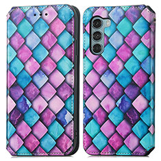 Coque Portefeuille Motif Fantaisie Livre Cuir Etui Clapet S02D pour Motorola Moto Edge S30 5G Violet