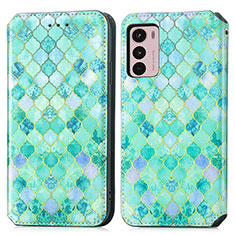 Coque Portefeuille Motif Fantaisie Livre Cuir Etui Clapet S02D pour Motorola Moto G42 Vert